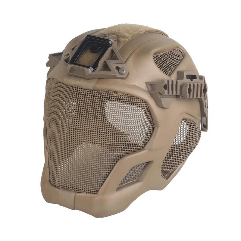 Casco táctico ligero de EVA para caza, airsoft, etc. Máscara de malla de acero incluida, ideal para cosplay.