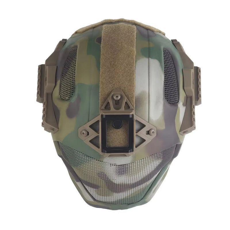 Casco táctico ligero de EVA para caza, airsoft, etc. Máscara de malla de acero incluida, ideal para cosplay.