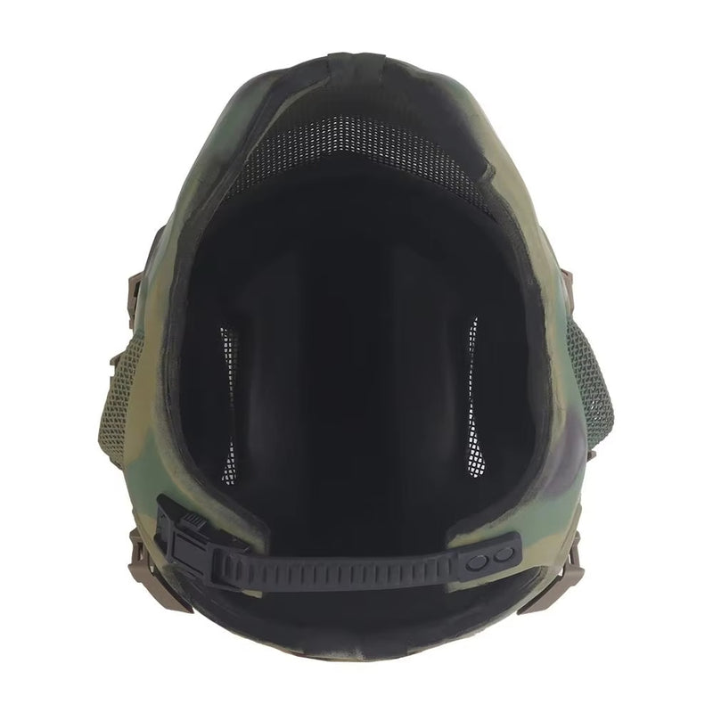 Casco táctico ligero de EVA para caza, airsoft, etc. Máscara de malla de acero incluida, ideal para cosplay.