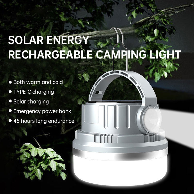 Luz de emergencia para el hogar, Luz de camping al aire libre con carga solar, bombilla LED.