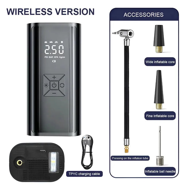 Compresor de Aire portátil, 12V 150PSI, 6000mAh