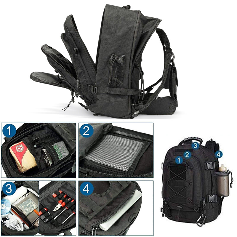 Mochila táctica  65L: gran capacidad, ideal para senderismo, camping y viajes. Mochila de estilo militar.