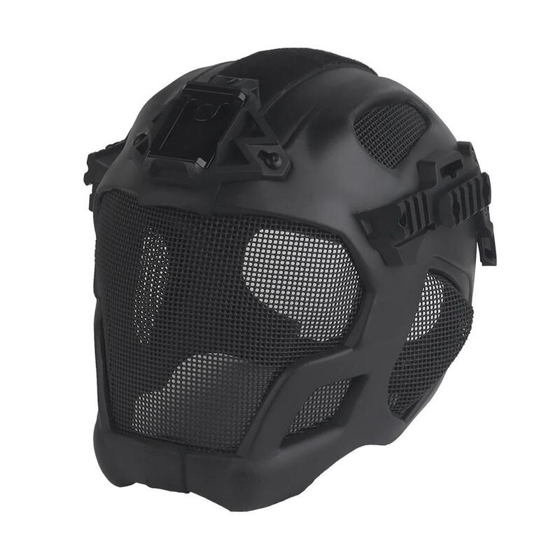 Casco táctico ligero de EVA para caza, airsoft, etc. Máscara de malla de acero incluida, ideal para cosplay.