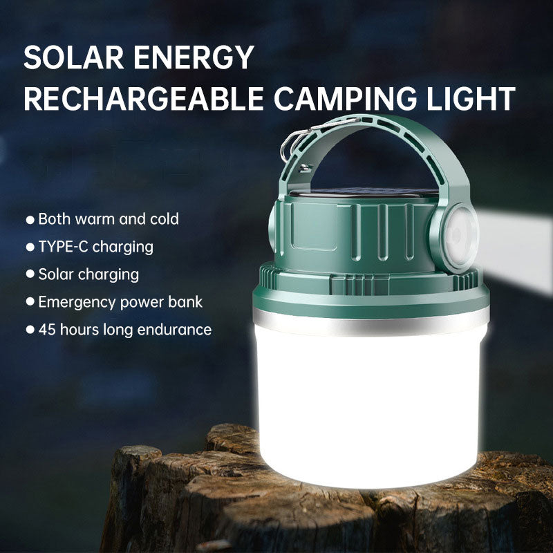 Luz de emergencia para el hogar, Luz de camping al aire libre con carga solar, bombilla LED.