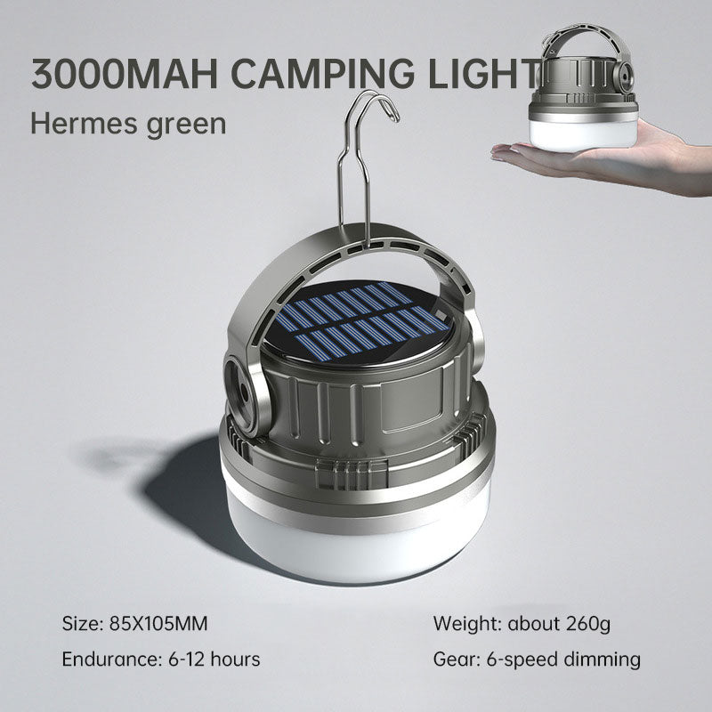Luz de emergencia para el hogar, Luz de camping al aire libre con carga solar, bombilla LED.