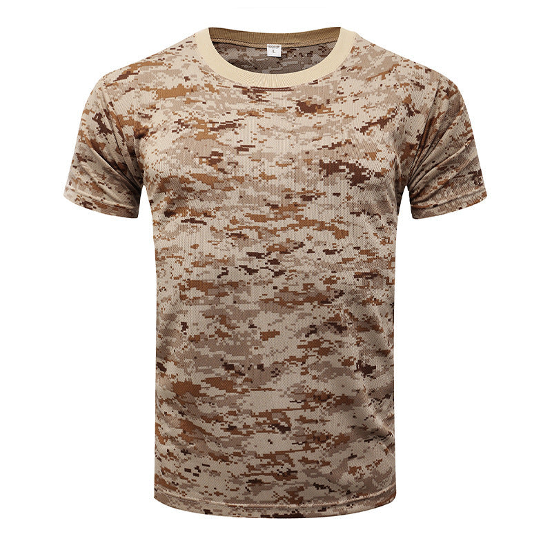 Camiseta deportiva de manga corta de camuflaje para exteriores, de secado rápido, para hombre, para entrenamiento físico al aire libre, camiseta táctica de verano