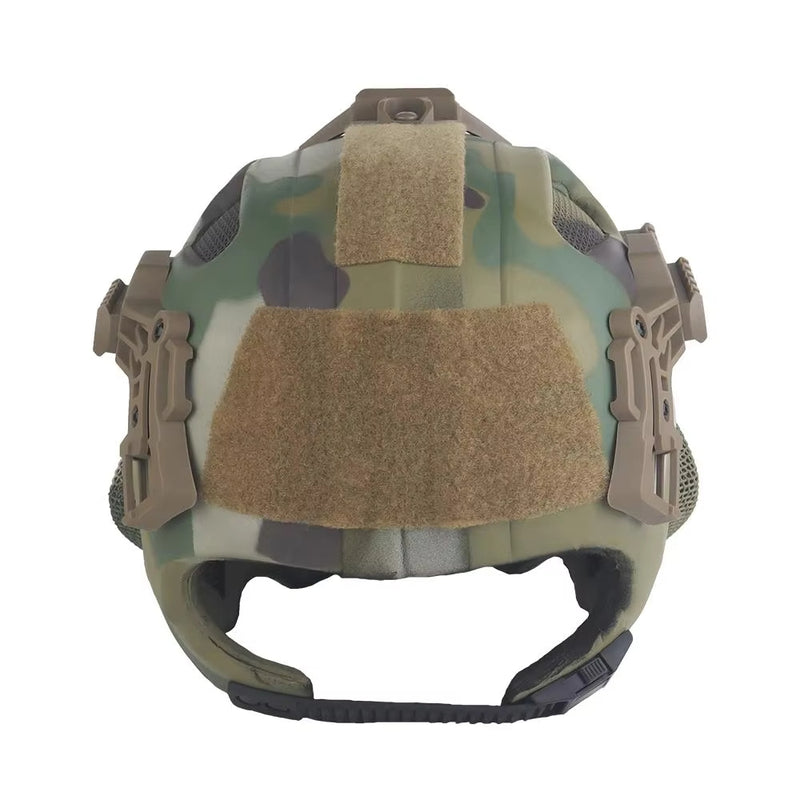 Casco táctico ligero de EVA para caza, airsoft, etc. Máscara de malla de acero incluida, ideal para cosplay.