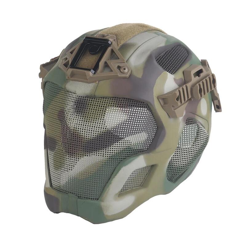 Casco táctico ligero de EVA para caza, airsoft, etc. Máscara de malla de acero incluida, ideal para cosplay.
