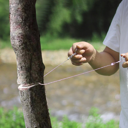 Kit de supervivencia "militar" con mini herramientas de camping: pulsera de emergencias, silbato, manta y cuchillo.