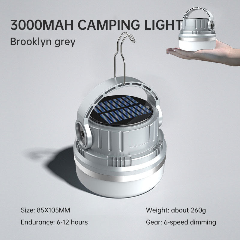 Luz de emergencia para el hogar, Luz de camping al aire libre con carga solar, bombilla LED.