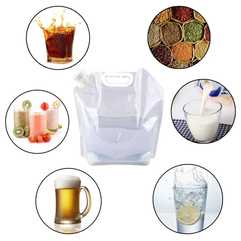 Cubo plegable para exteriores de 2L/3L/5L/10L, bolsa de agua plegable, almacenamiento de agua de supervivencia, contenedor transportador de agua portátil, campamento, Hikiing
